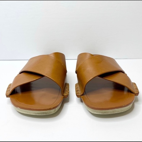 SOLD. Vince Nico cross strap leather slide sandal - Picture 4 of 9